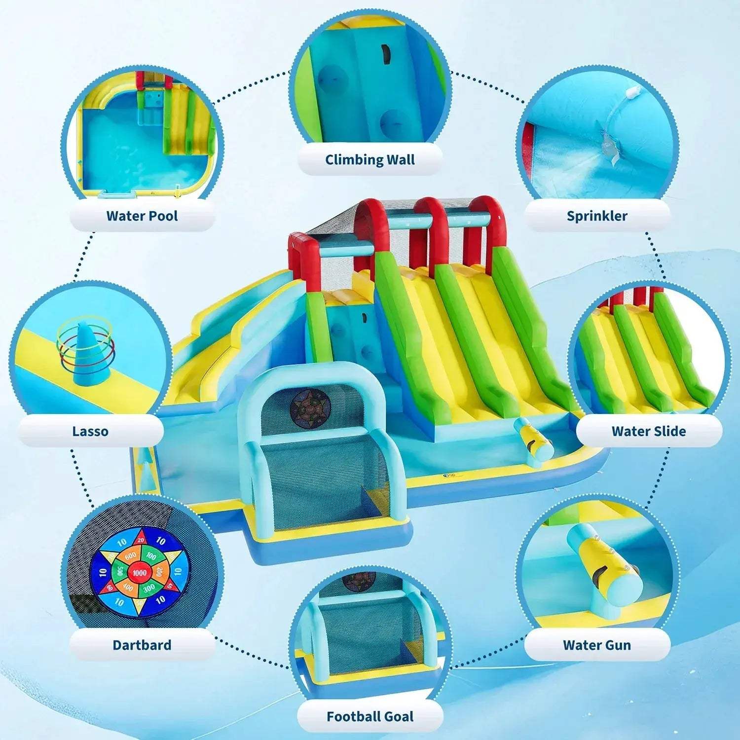 Inflatable Bounce Castle With 3 Water Slides For Backyard Fun - Image 4