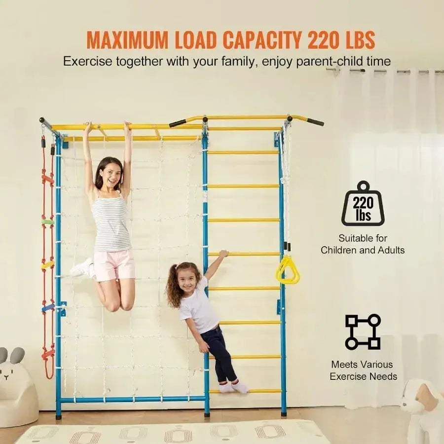 Indoor Wooden Jungle Gym 7 In 1 Climbing Playset Toddlers - Image 5