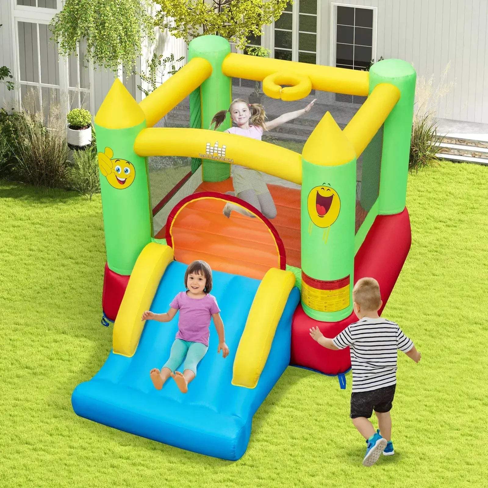 Durable Inflatable Bounce House With Slide And Basketball Hoop - Image 2