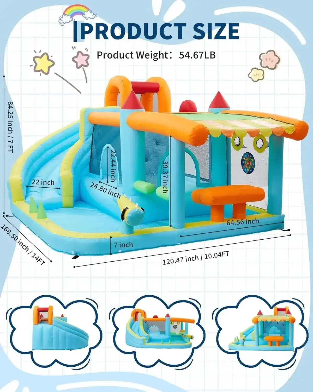 Inflatable Bounce House 12 In 1 With Blower And Slide - Image 3