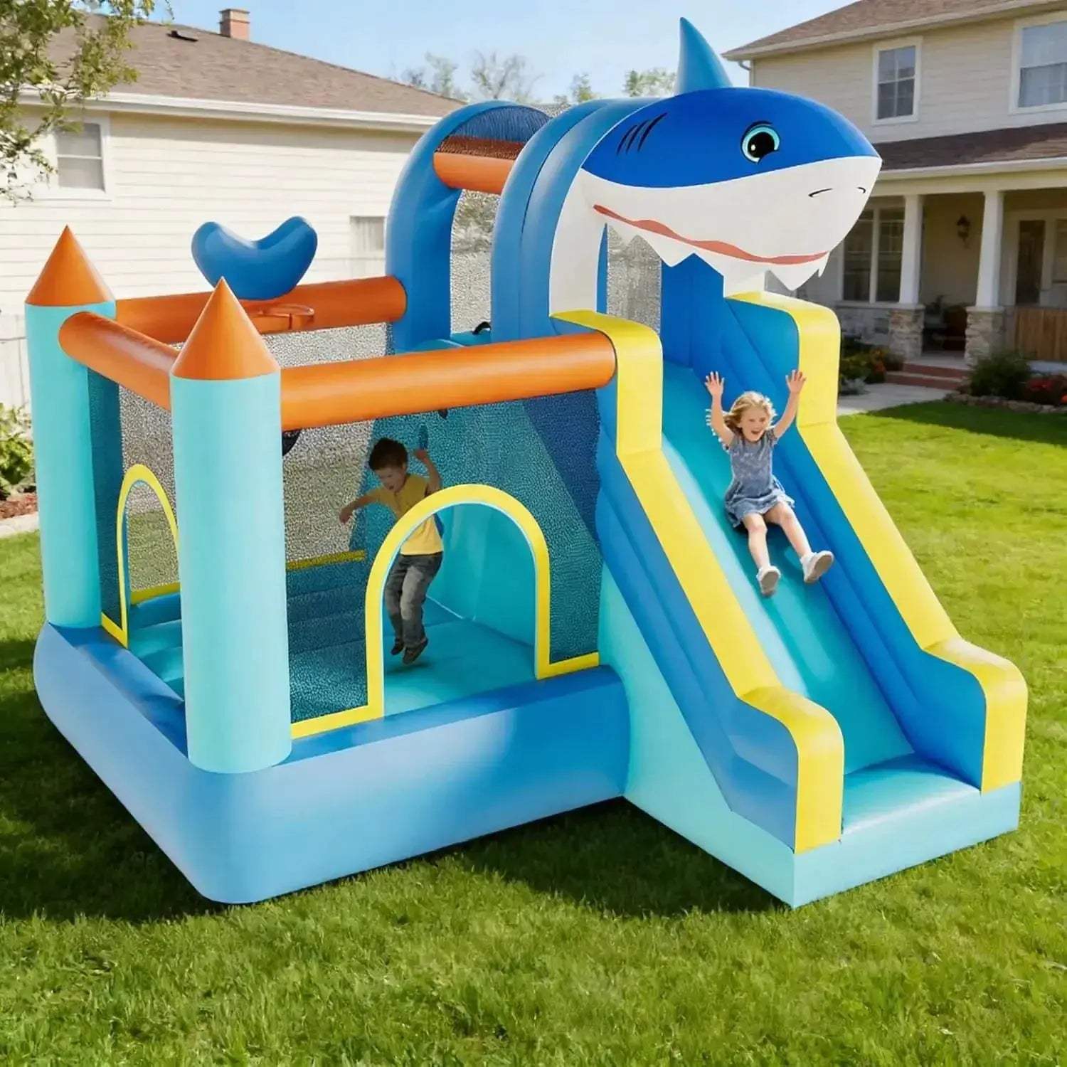 Inflatable Kids Bounce House With Slide And Blower
