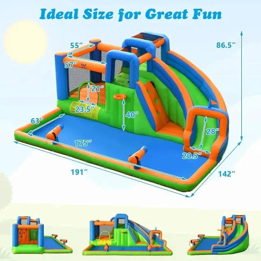 Inflatable Water Slide With Large Splash Pool And Climbing Walls - Image 5