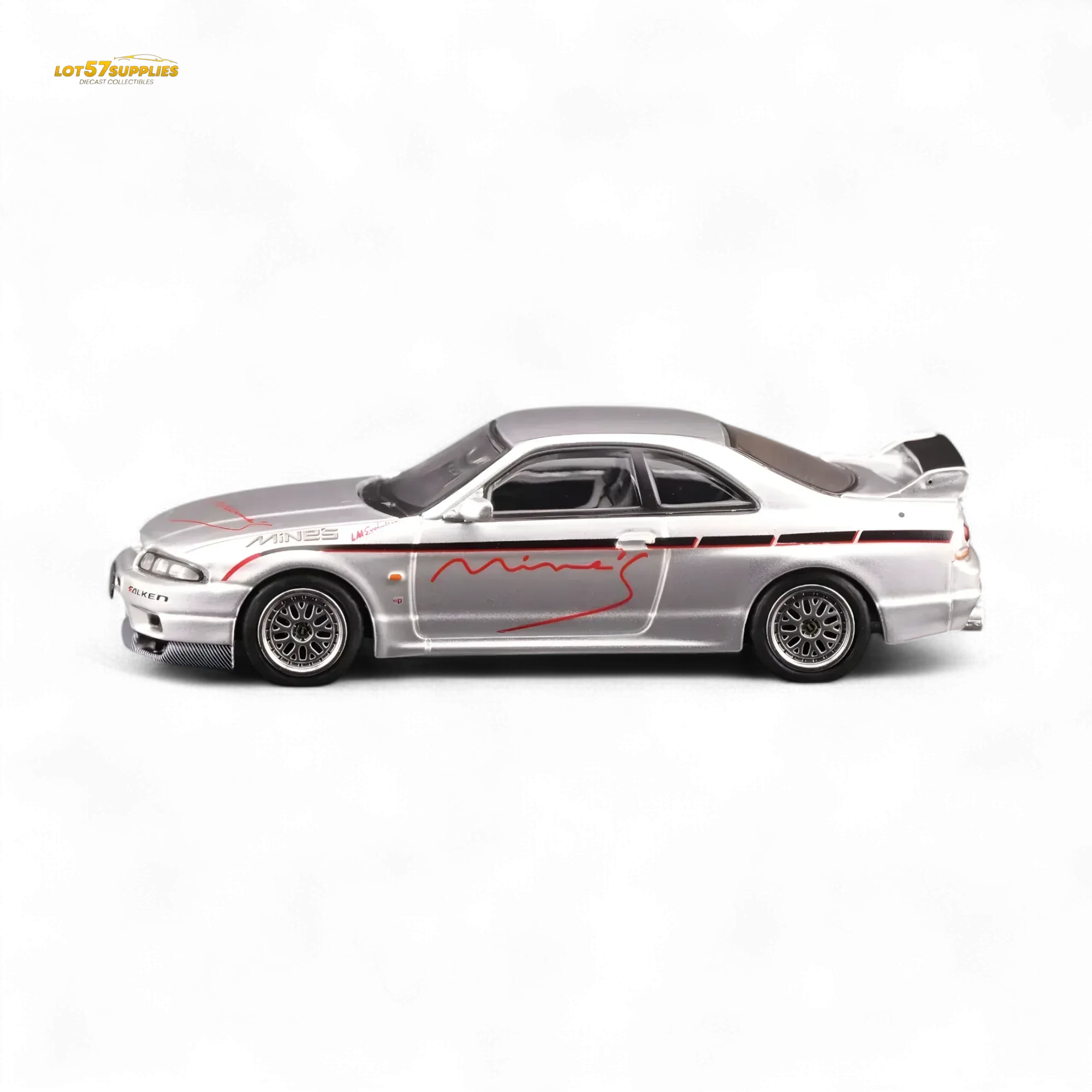 Inno64 Nissan Skyline GT-R R33 "Tuned by Mine's" Silver 1:64 - Image 7