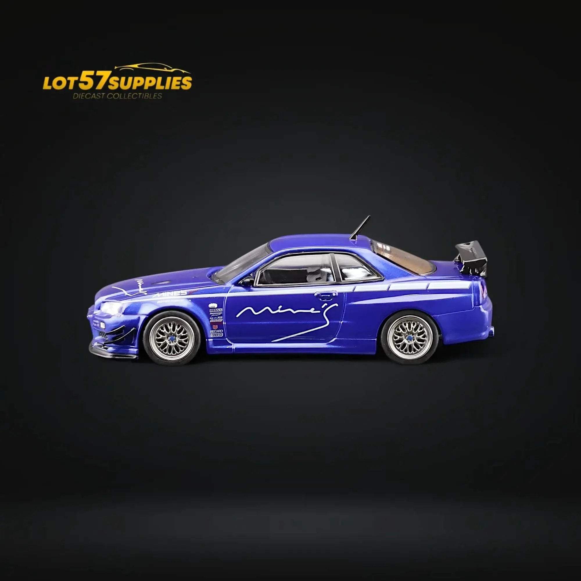 Inno64 Nissan Skyline GT-R R34 V-SPEC MINE'S BLUE 1:64 - Image 2