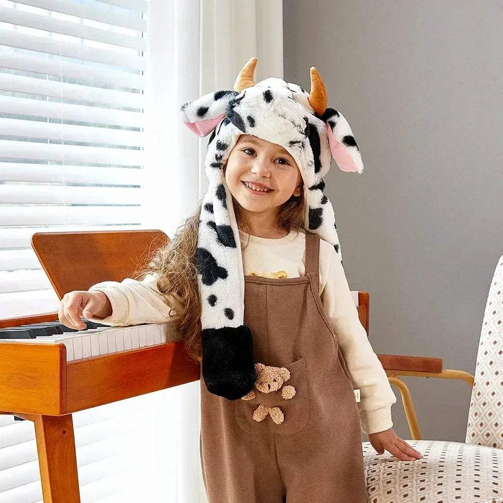 Interactive Plush Cow Hat For Kids With Moving Ears - Image 4