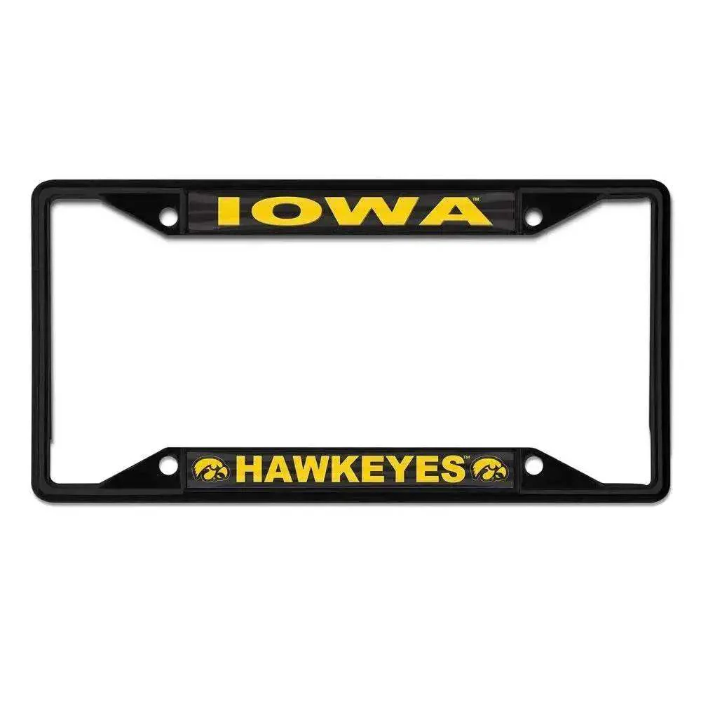 Iowa Hawkeyes License Plate Frame Chrome Finish Front Mount