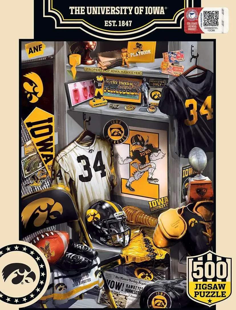 Iowa Hawkeyes Locker Room Puzzle 500 Piece Jigsaw Puzzle