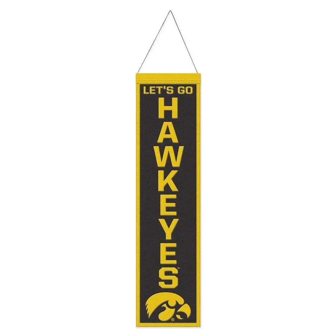 Iowa Hawkeyes Wool Banner 8x32 Heritage Slogan Design
