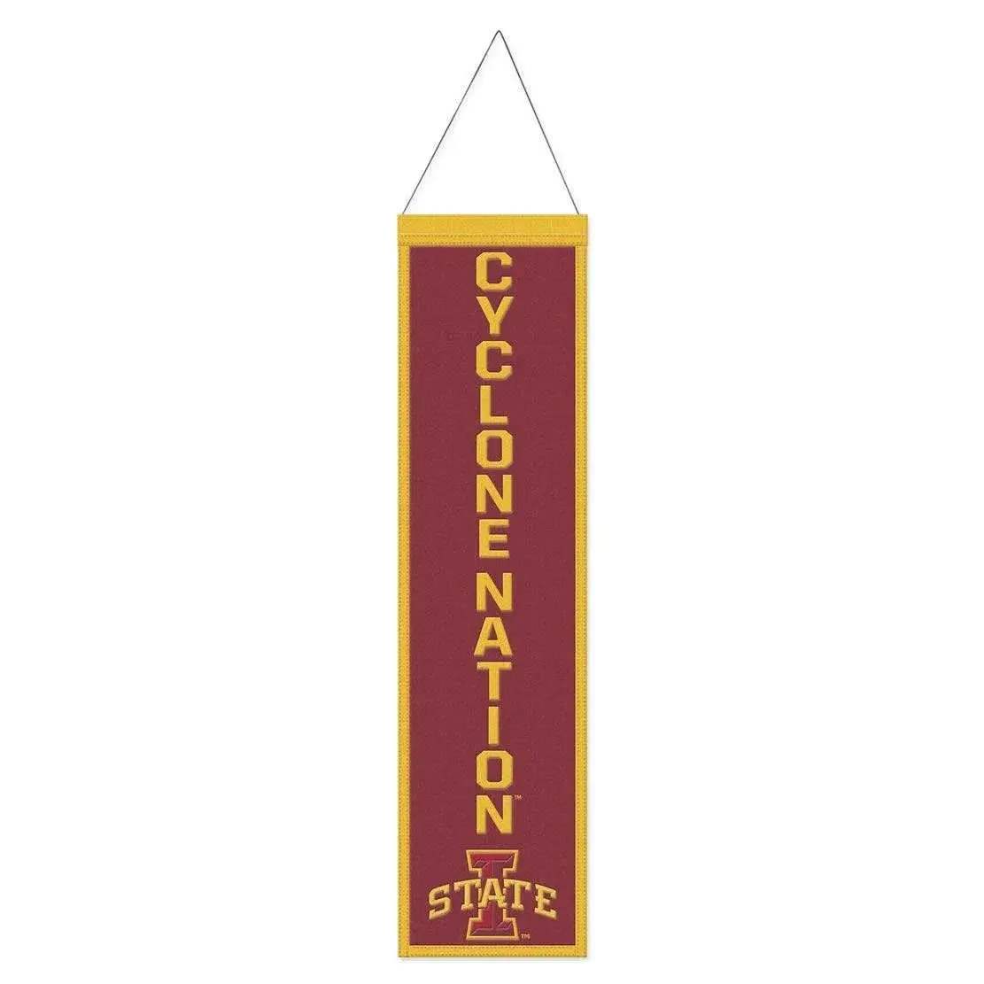 Iowa State Cyclones Wool Banner 8x32 Heritage Slogan Design