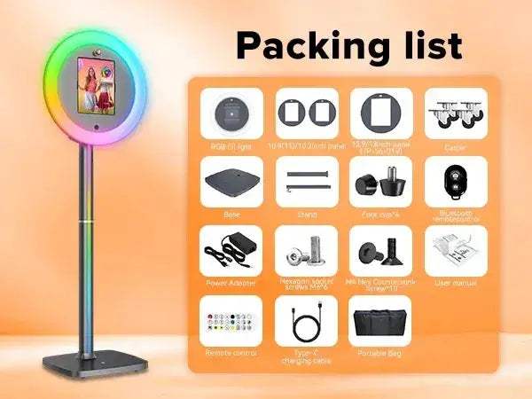 Ipad Photo Booth with RGB Ring Light Portable App Control - Image 7