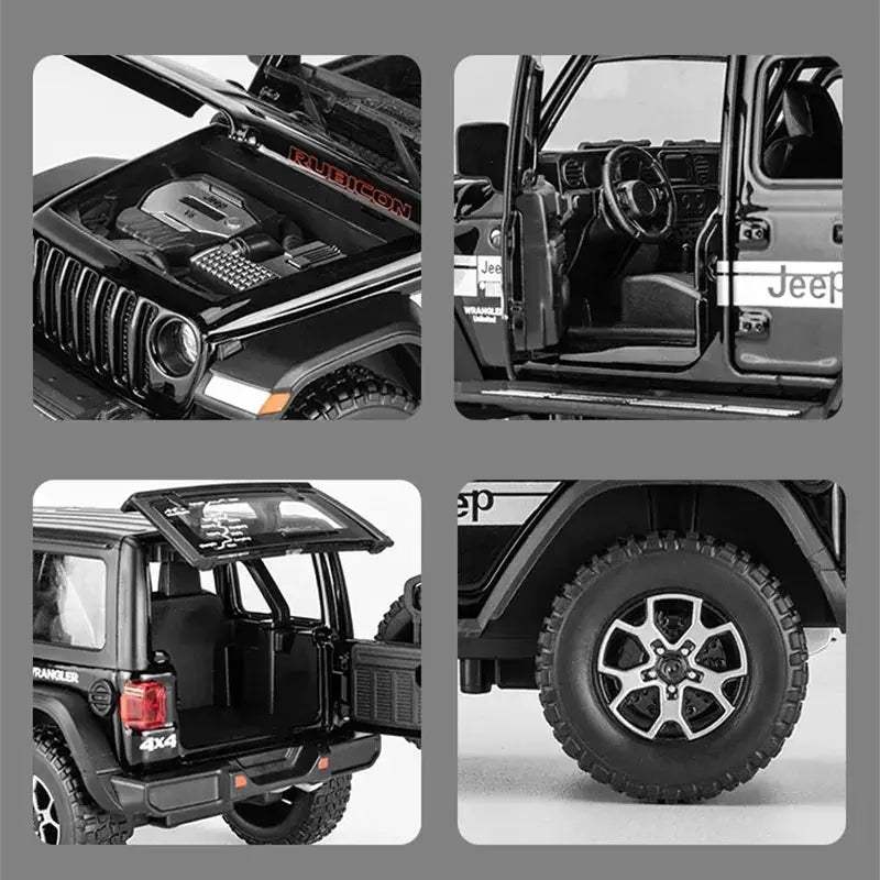 Jeep Wrangler 1 22 Diecast Alloy Pull Back Model Car With Sound And Light - Image 3