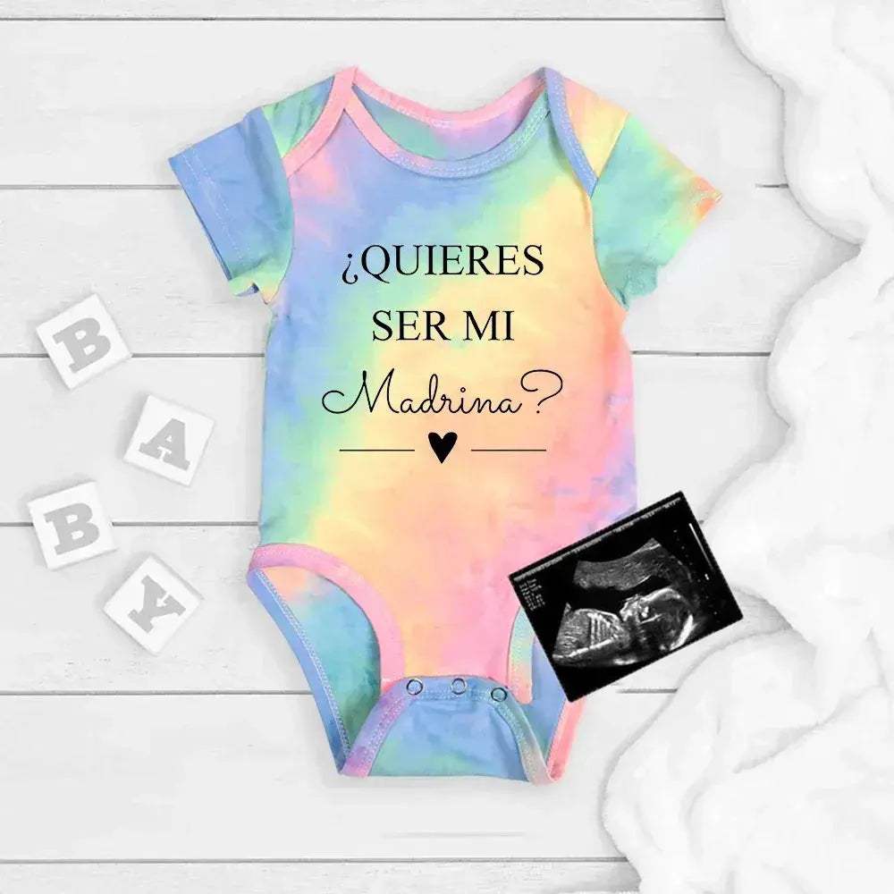 Jiangkao Baby Bodysuit Do You Want To Be My Godmother Godfather for Newborn - Image 3