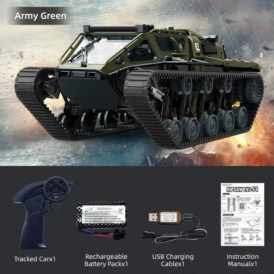 LED Light RC Tank Full Scale Remote Control Off Road - Image 9