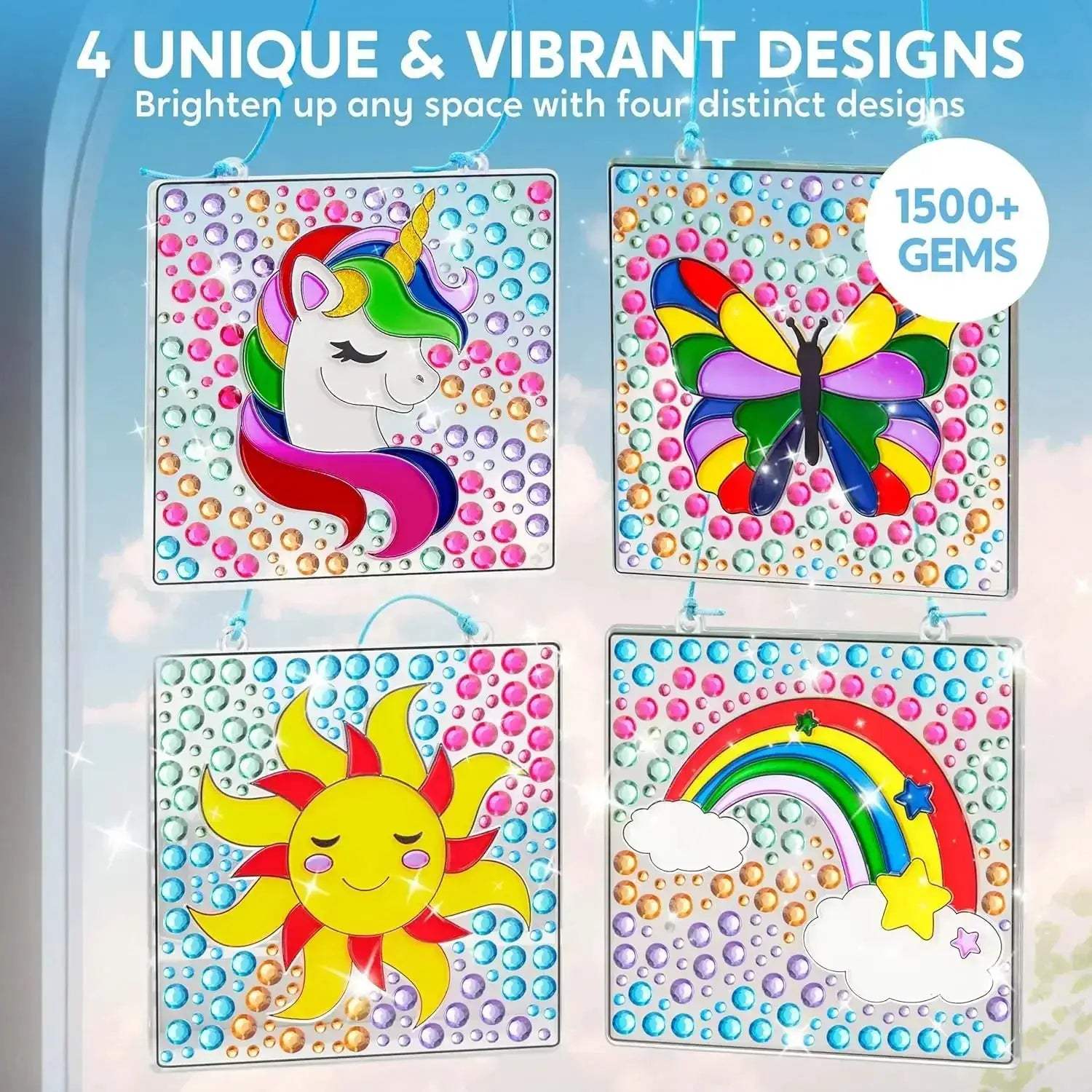 Joyfy Gem Suncatcher Set 4 Window Art Designs For Kids - Image 4