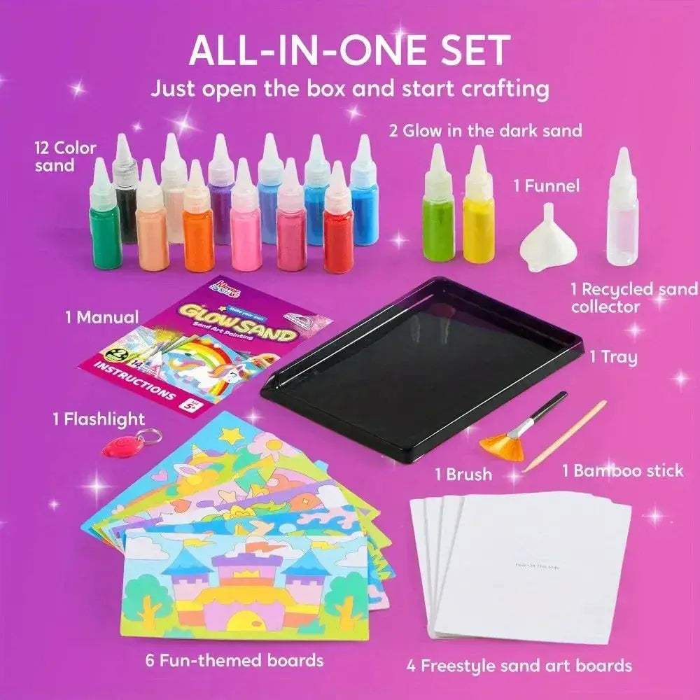 Glow Sand Art Kit With 14 Colors And Fantasy Templates - Image 6