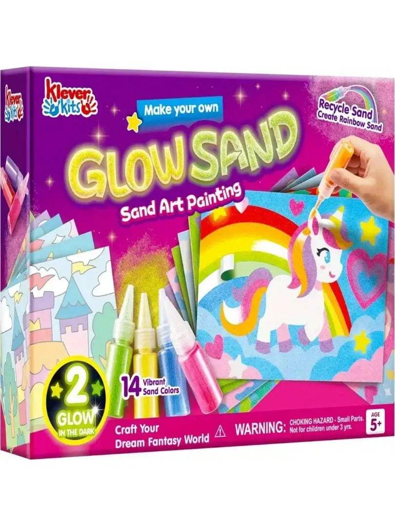 Glow Sand Art Kit With 14 Colors And Fantasy Templates - Image 7