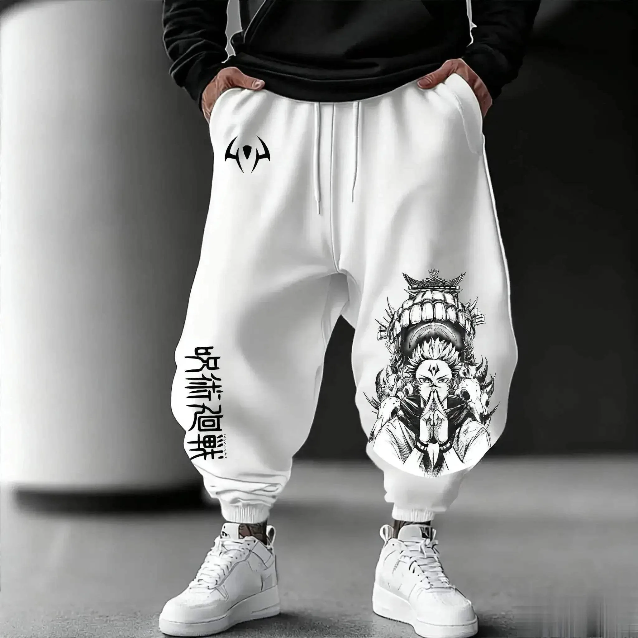 Jujutsu Kaisen Joggers With Graphic Anime Print For Unisex Streetwear