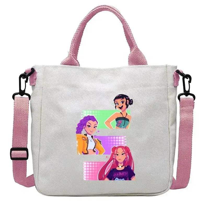 Anime Canvas Shoulder Bag Crossbody For Teens Unisex Convenience - Image 4