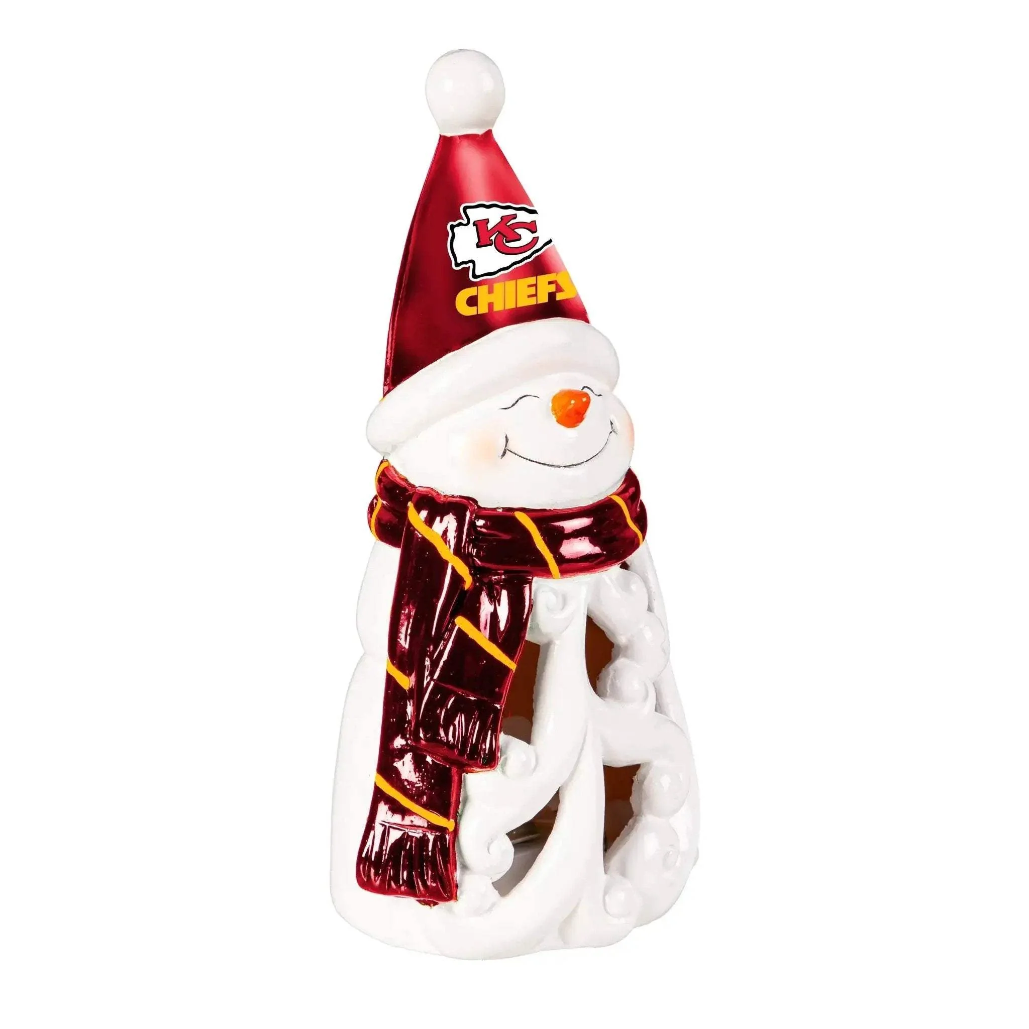 Kansas City Chiefs LED Snowman Statue 8 Inch With Logo