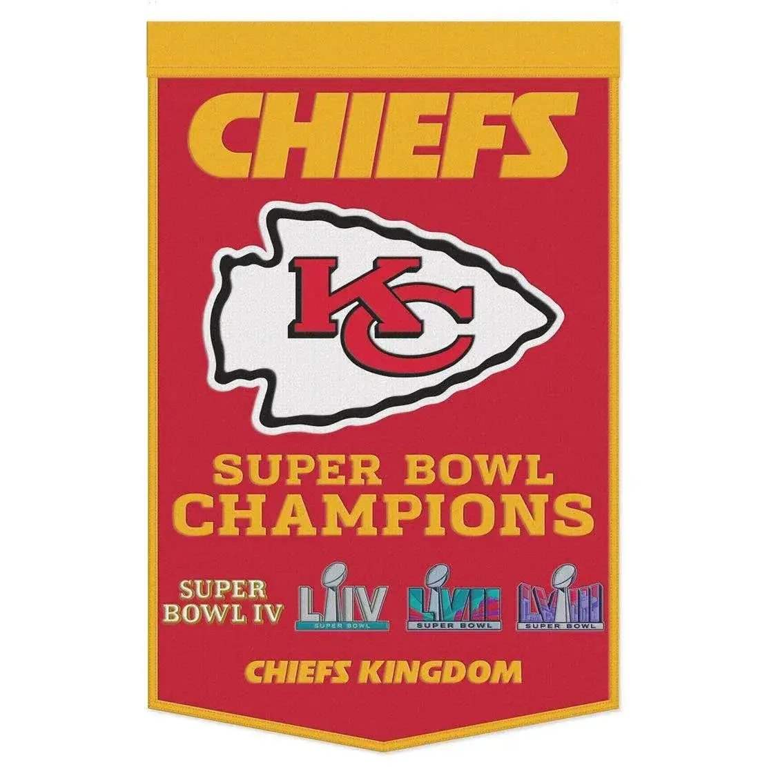 Kansas City Chiefs Wool Banner 24x38 Dynasty Champ Design