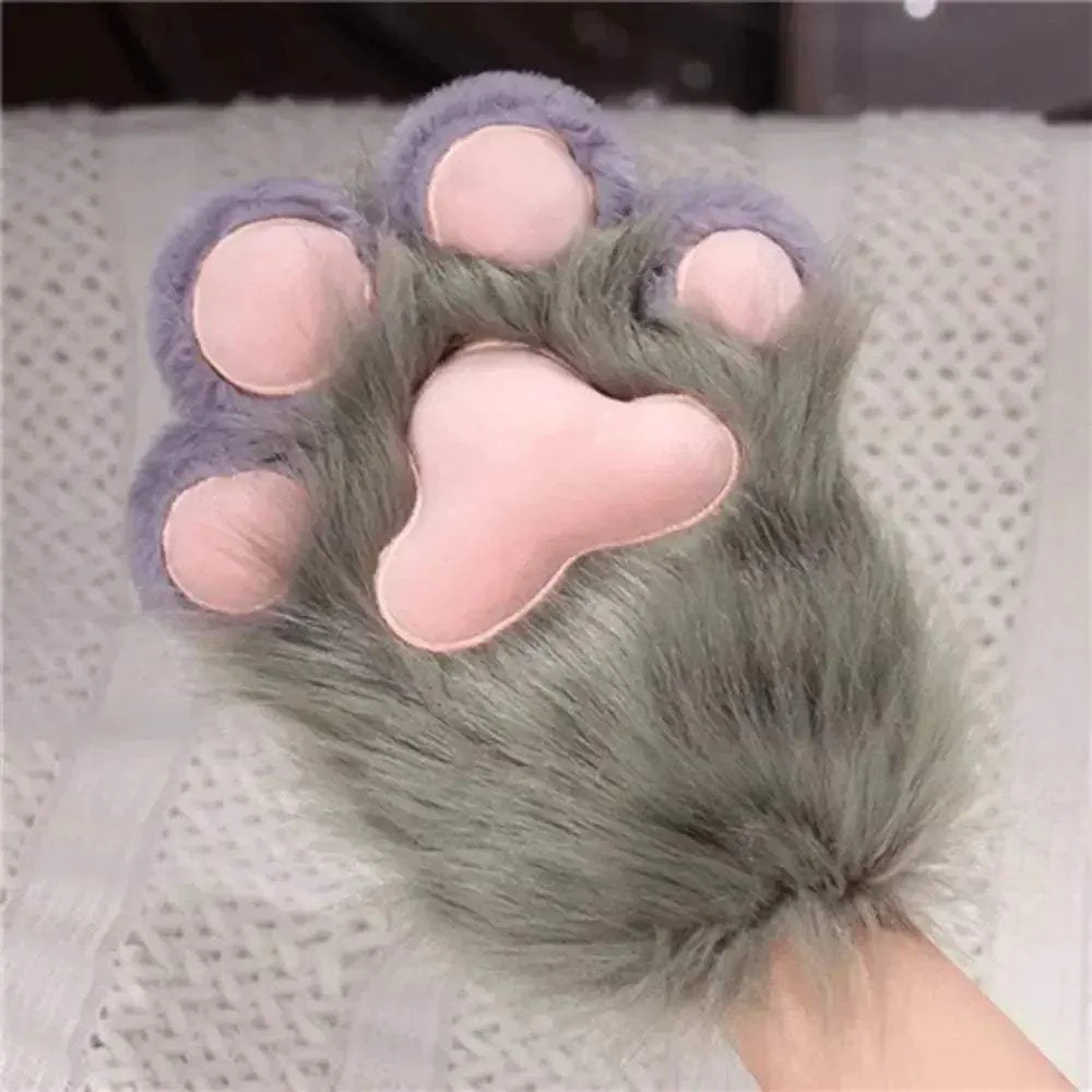 Kawaii Cartoon Cosplay Costume Gloves Plush Cat Paw Fursuit For Furry Fans - Image 8