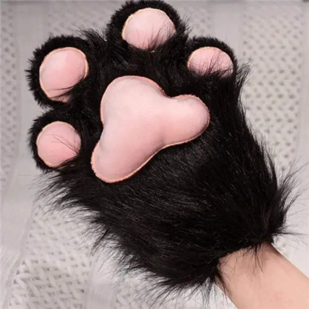 Kawaii Cartoon Cosplay Costume Gloves Plush Cat Paw Fursuit For Furry Fans - Image 9