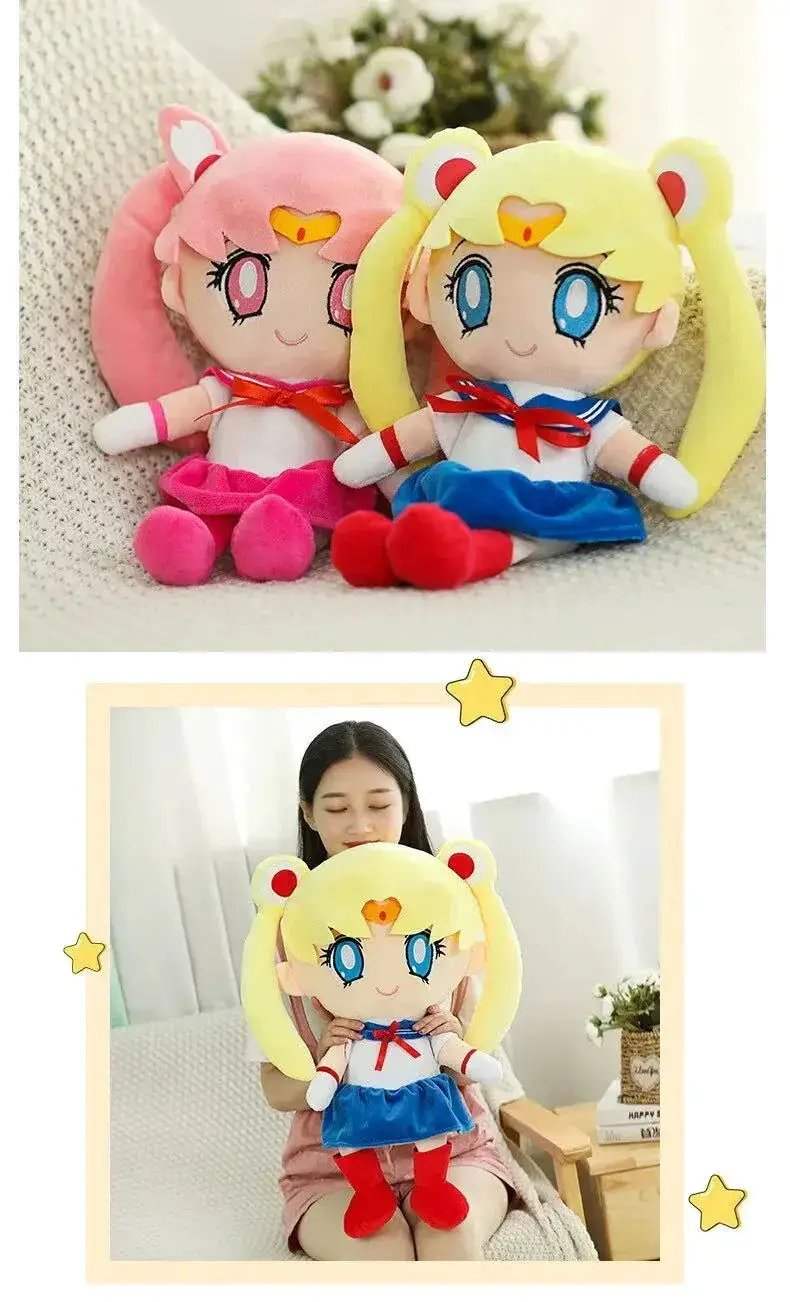 Kawaii Sailor Moon Plush Toy, Moon Cat Moon Hare Cute Girl Heart Filled Anime Doll Bedroom Decoration 25CM - Image 10