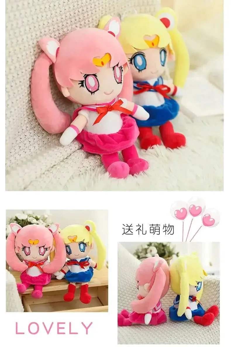 Kawaii Sailor Moon Plush Toy, Moon Cat Moon Hare Cute Girl Heart Filled Anime Doll Bedroom Decoration 25CM - Image 11