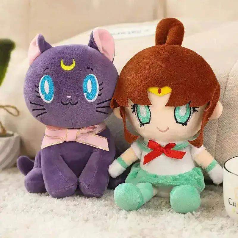 Kawaii Sailor Moon Plush Toy, Moon Cat Moon Hare Cute Girl Heart Filled Anime Doll Bedroom Decoration 25CM - Image 2