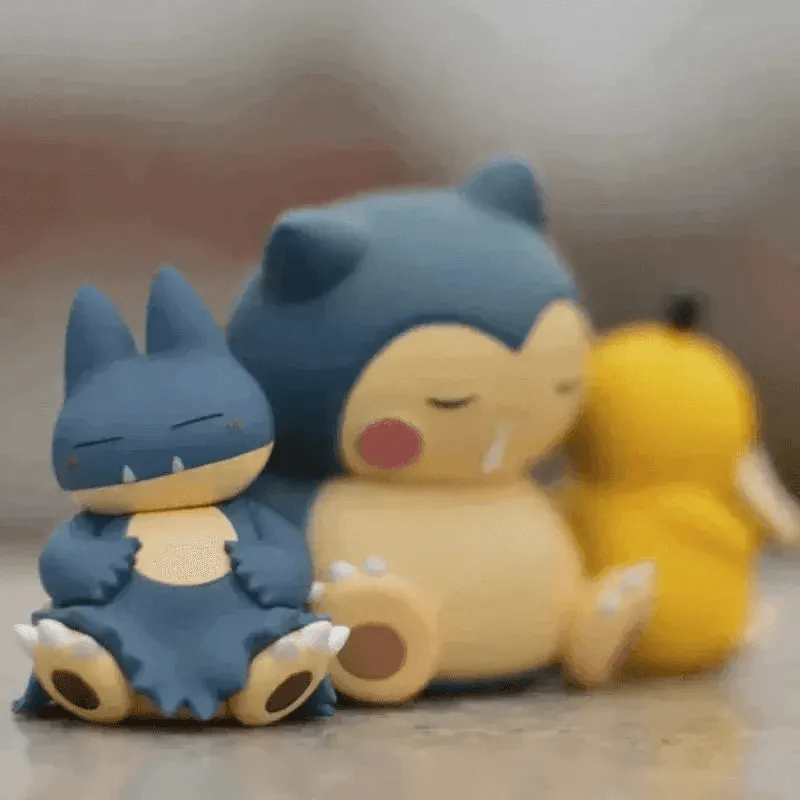 Kawaii Sleeping Snorlax, Gonbe, Psyduck Pokemon Anime Figure Set - Image 2