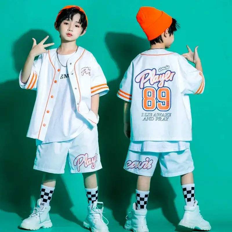 Kids Kpop Hip Hop Streetwear Cardigan Outfit For Dance - Image 3