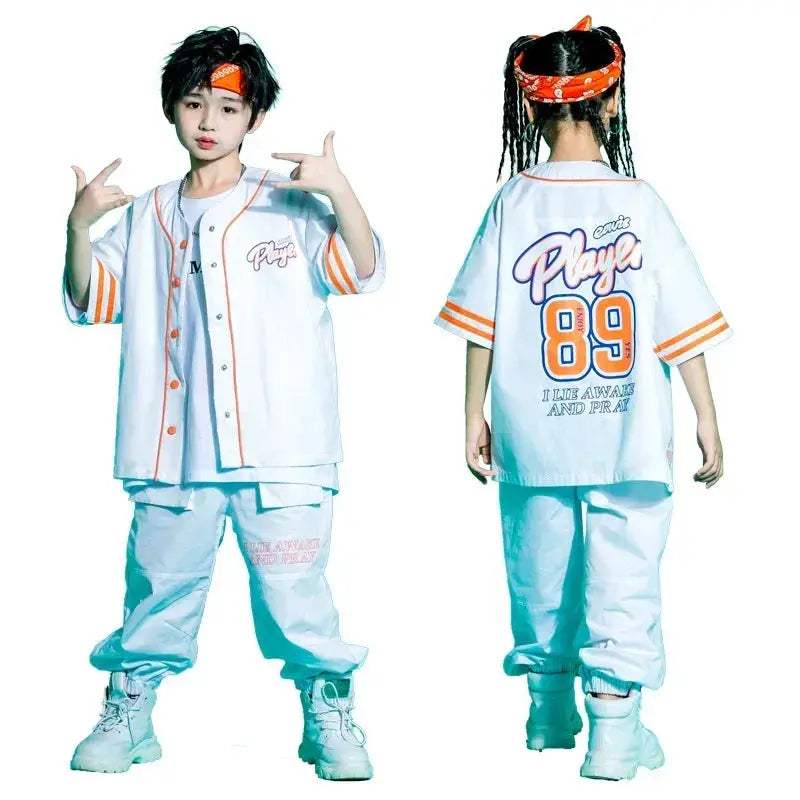 Kids Kpop Hip Hop Streetwear Cardigan Outfit For Dance - Image 4