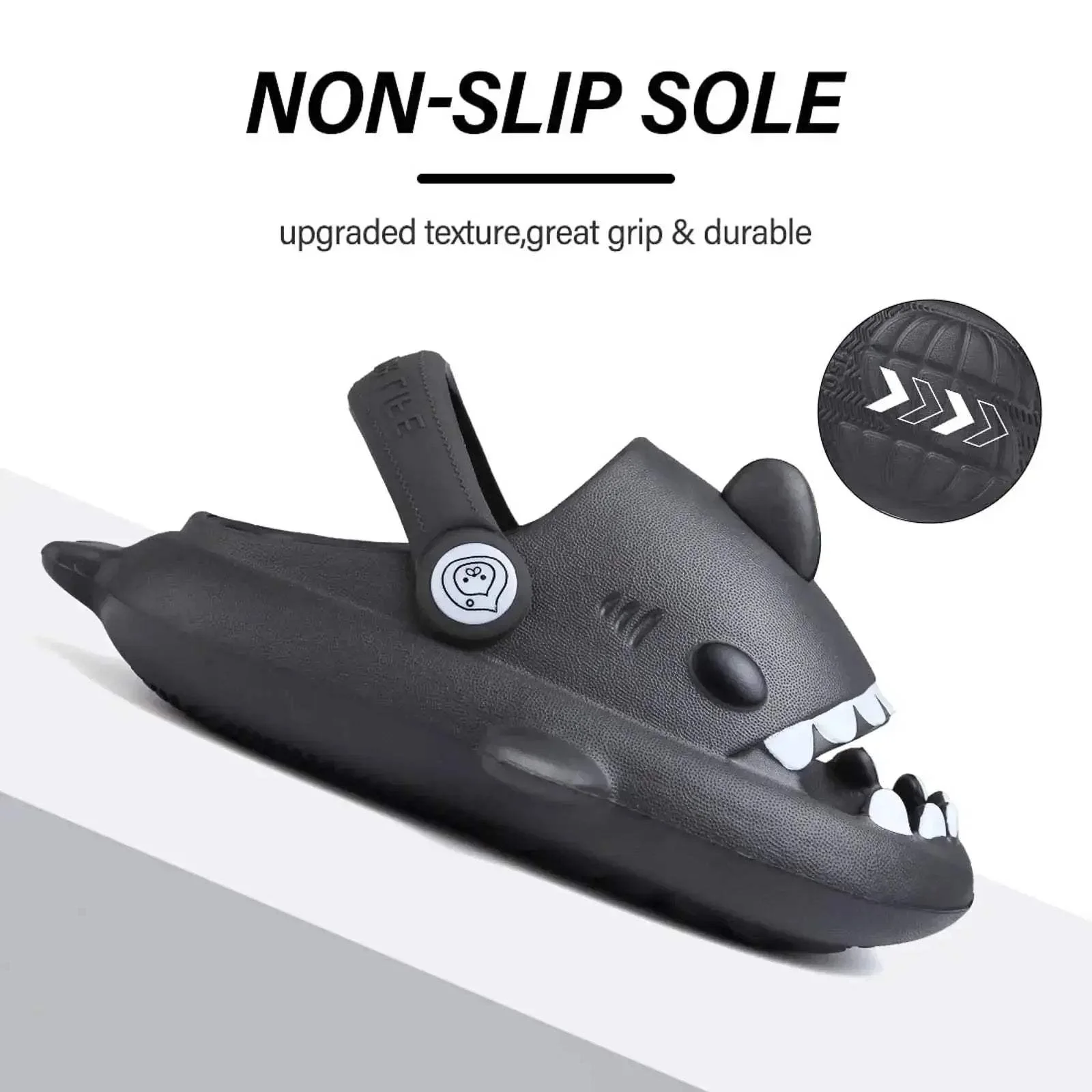 Kids Shark Slides Cushioned Beach Sandals For Toddlers - Image 3