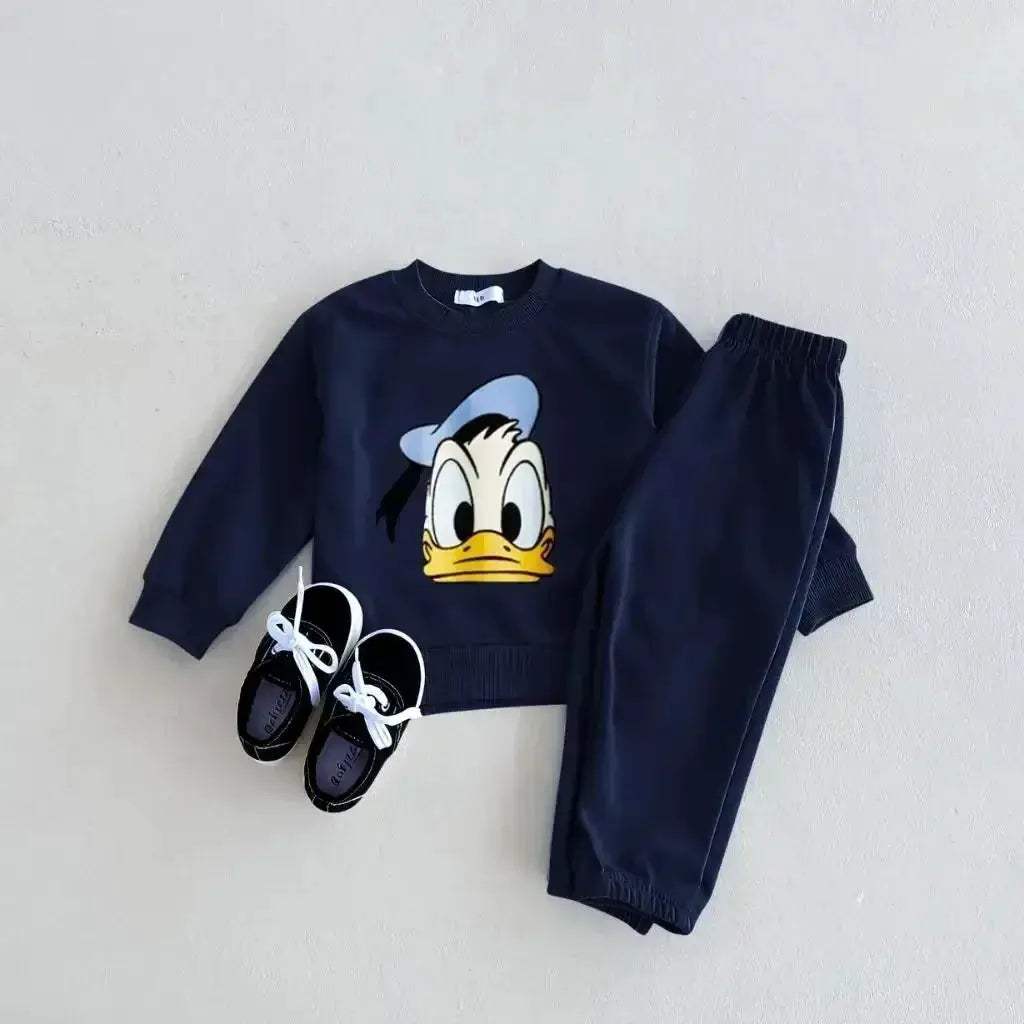 Kids 2-Piece Cartoon Print Long Sleeve Sweatshirt Set Cotton-Polyester 1-3Y - Image 6