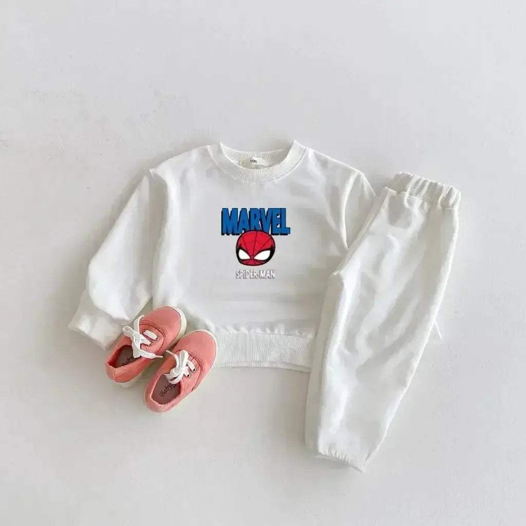 Kids 2-Piece Cartoon Print Long Sleeve Sweatshirt Set Cotton-Polyester 1-3Y - Image 9