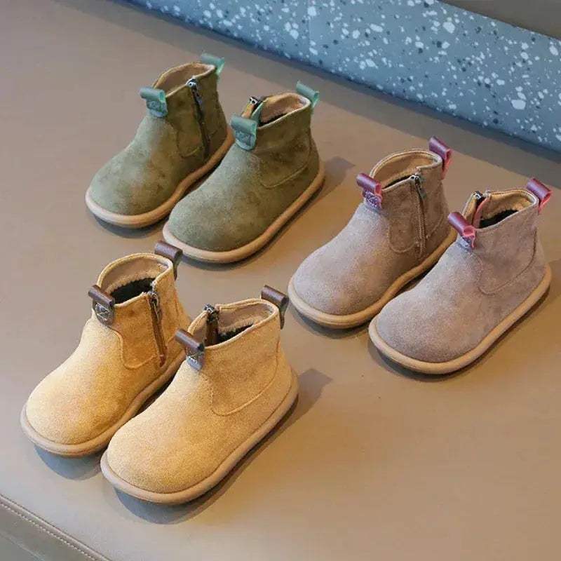 Kids Ankle Boots Winter Warmth Anti Slip Plush Lining