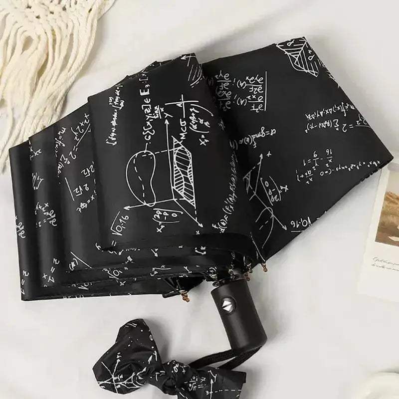 Kids Automatic Folding Umbrella UV Protection With Math Formula Pattern - Image 8