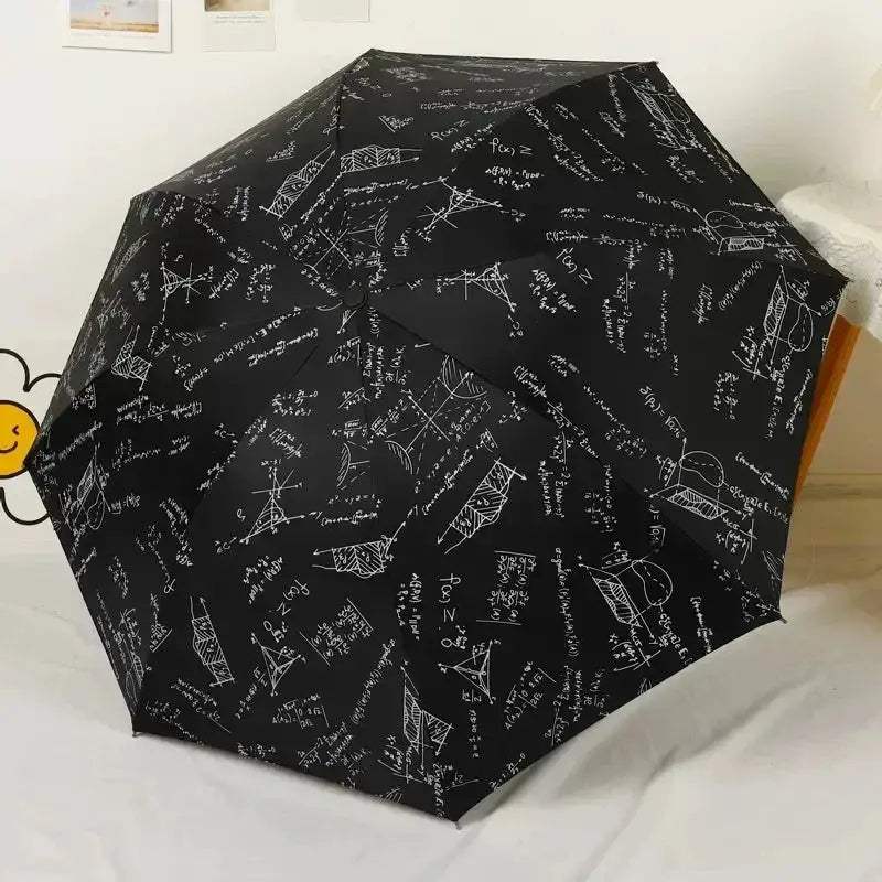 Kids Automatic Folding Umbrella UV Protection With Math Formula Pattern - Image 9