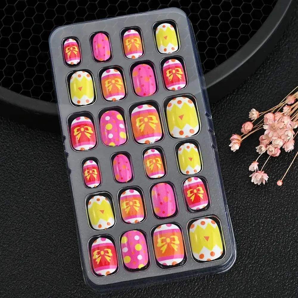 Kids Cartoon Nail Tips Set Full Coverage Colorful False Nails - Image 30