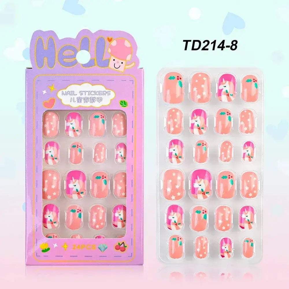 Kids Cartoon Nail Tips Set Full Coverage Colorful False Nails - Image 9