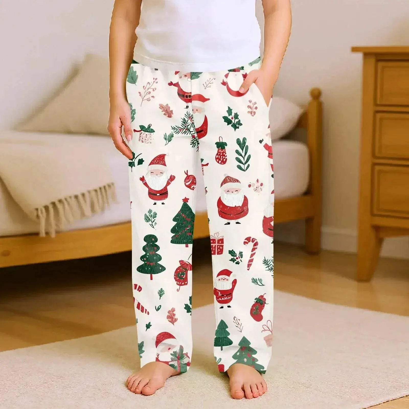 Kids Christmas Pajama Pants Loose Fit Comfort Cartoon - Image 12