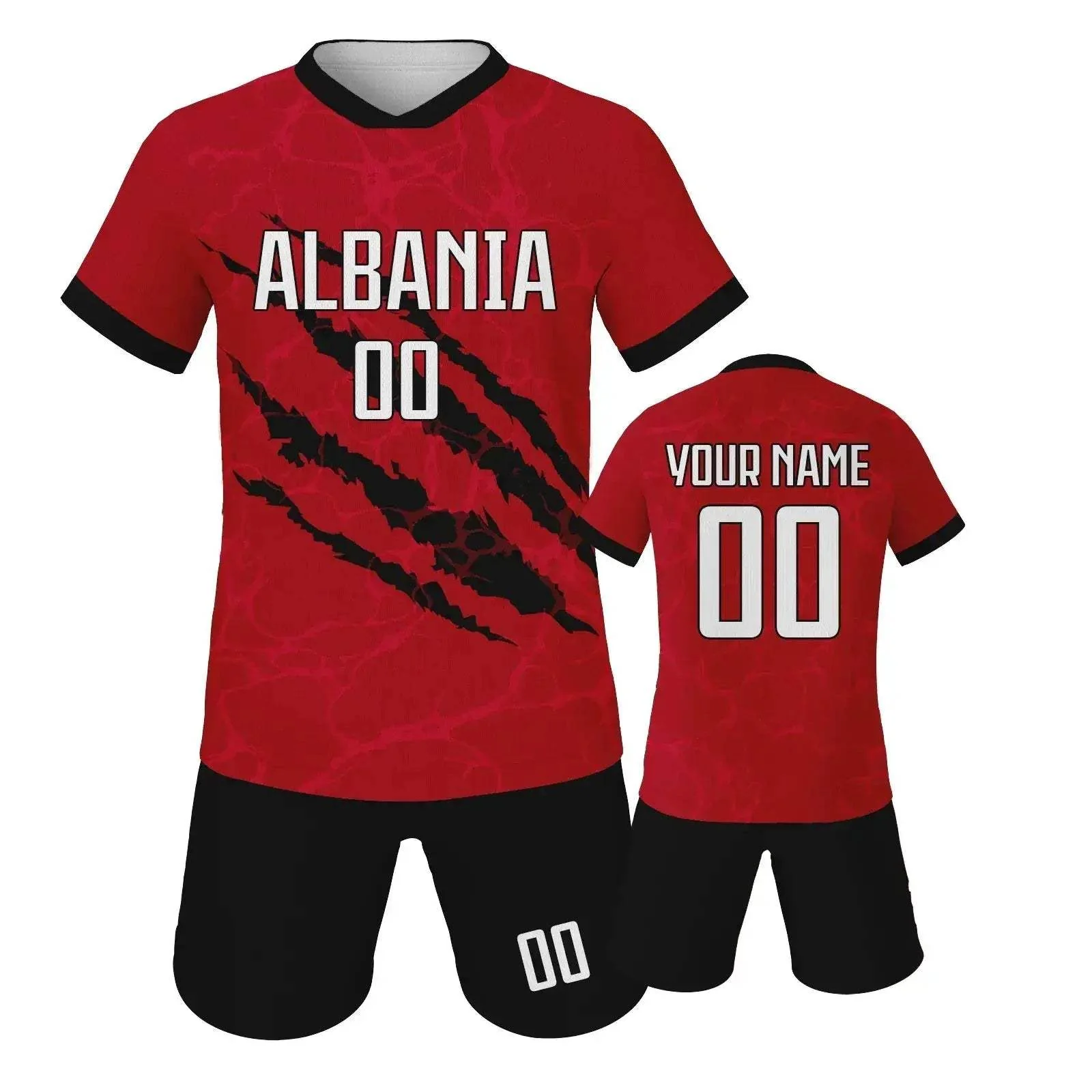 Kids Custom Portugal Netherlands Soccer Jersey Short Set Green Personalize With Name And Number - Image 14