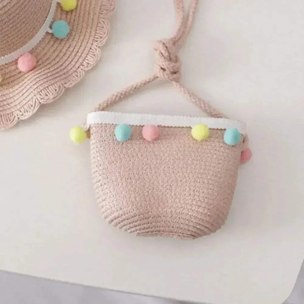 Kids Cute Hand Bag Children's Weave Shoulder Bags Fashion Straw Cross Bag For Girls Made From Natural - Image 6