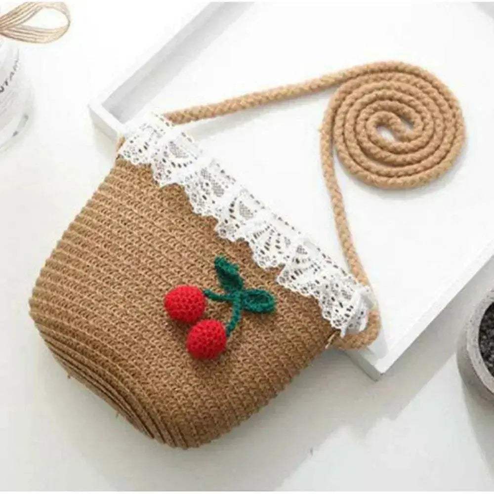 Kids Cute Hand Bag Children's Weave Shoulder Bags Fashion Straw Cross Bag For Girls Made From Natural - Image 9