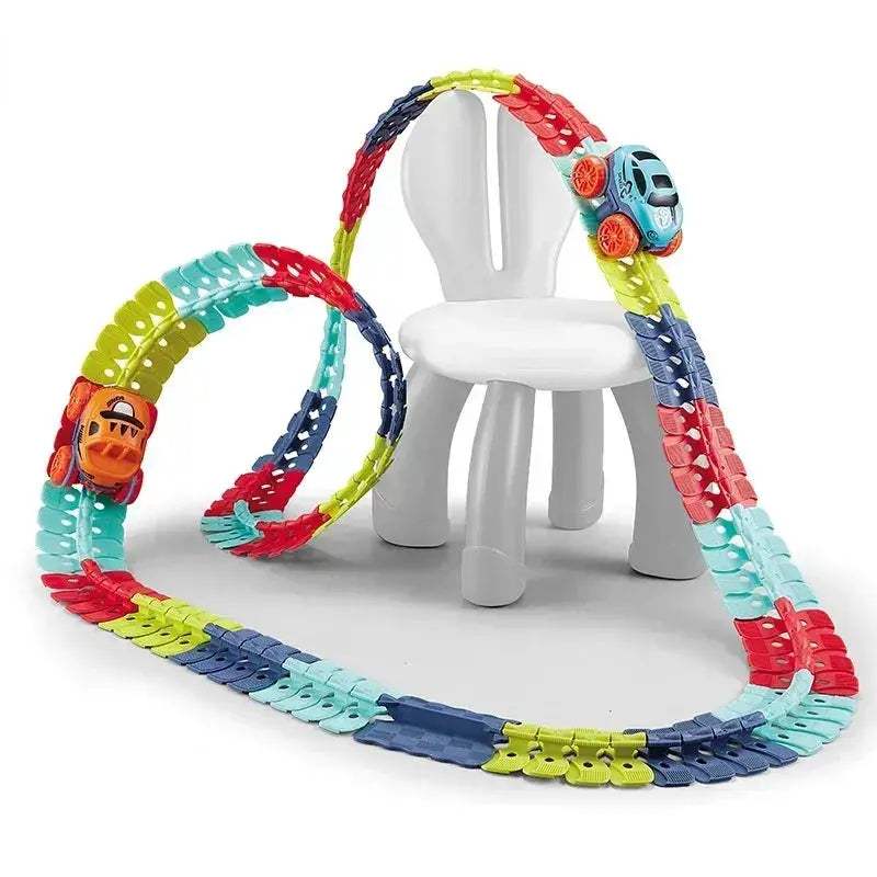 Kids DIY Slot Car Track Set With Flexible Changeable Rails - Image 6