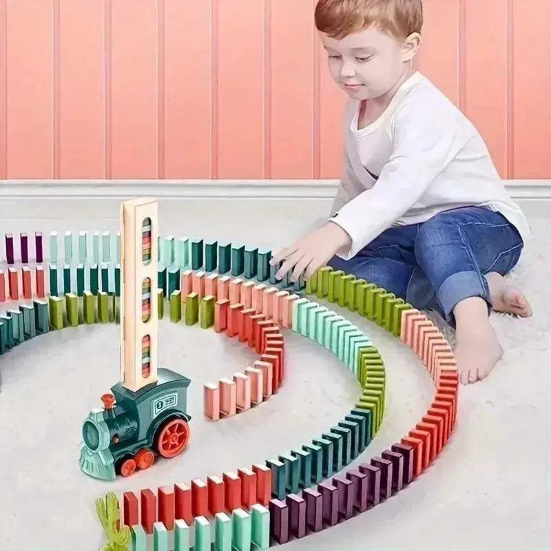 Kids Domino Train Set Educational STEM Toy For Learning Fun - Image 4