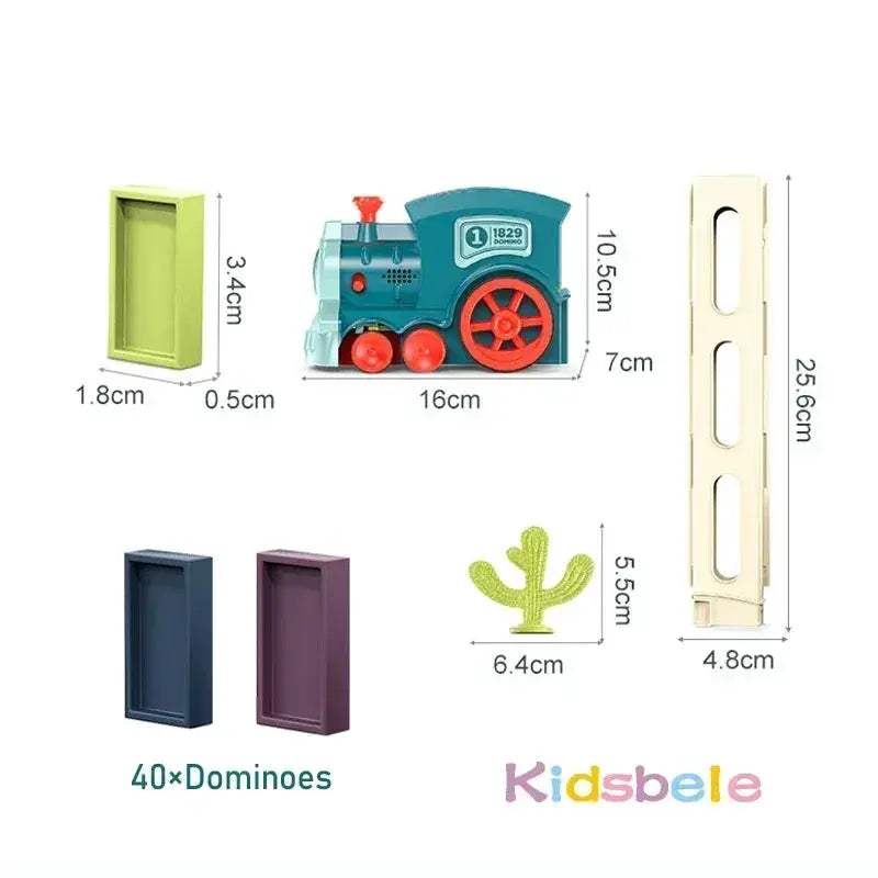 Kids Domino Train Set With Sound Lights Educational Play Gift - Image 6