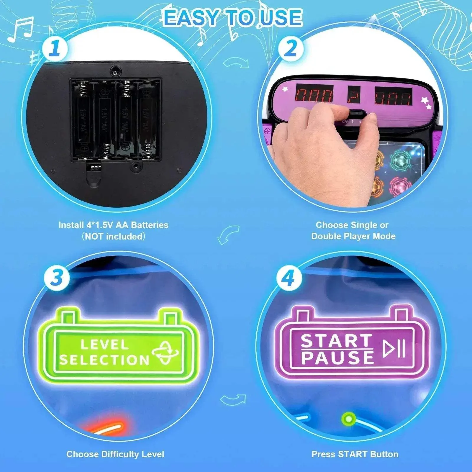 Kids Electronic Dance Mat Bluetooth Light Interactive Educational Toy - Image 4