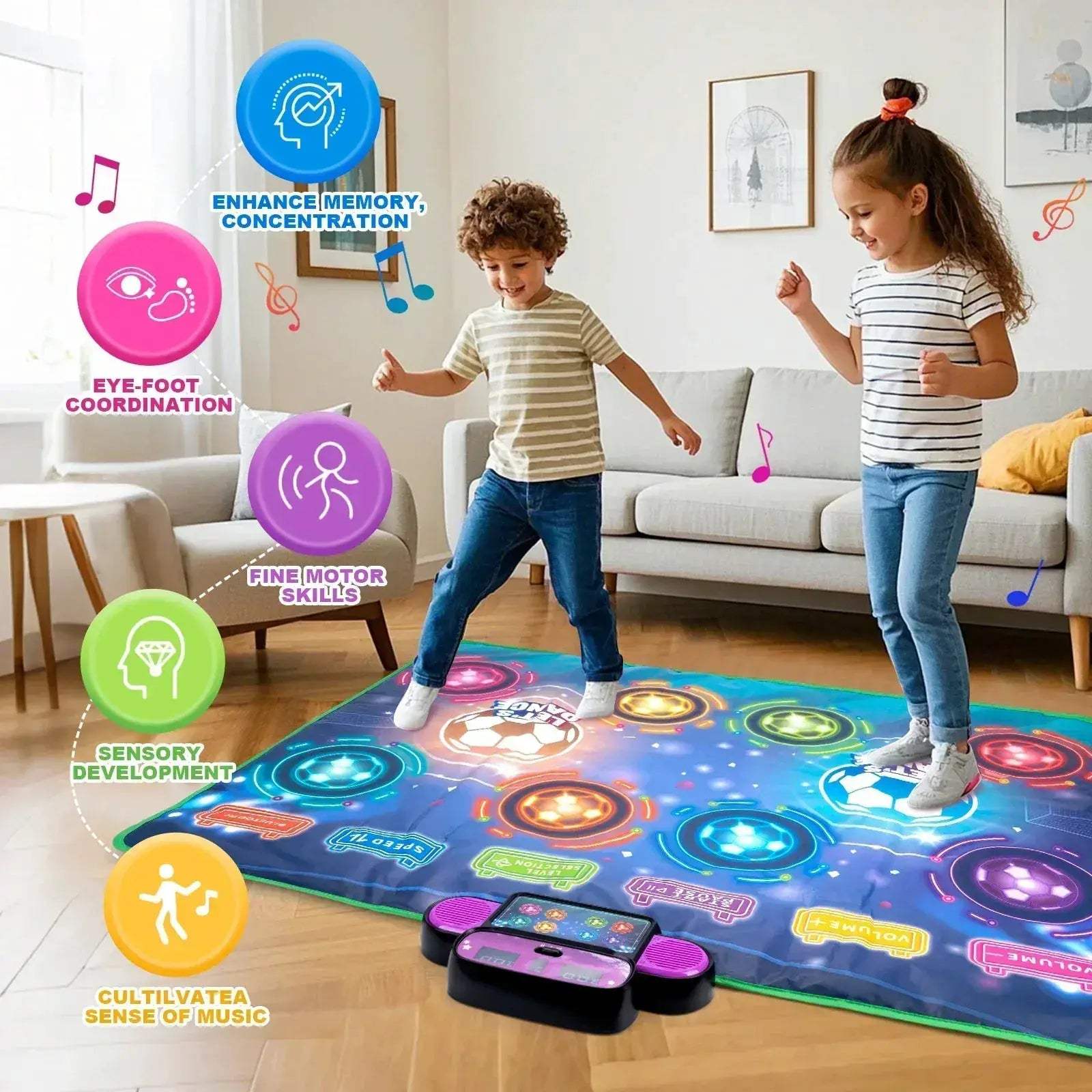 Kids Electronic Dance Mat Bluetooth Light Interactive Educational Toy - Image 5