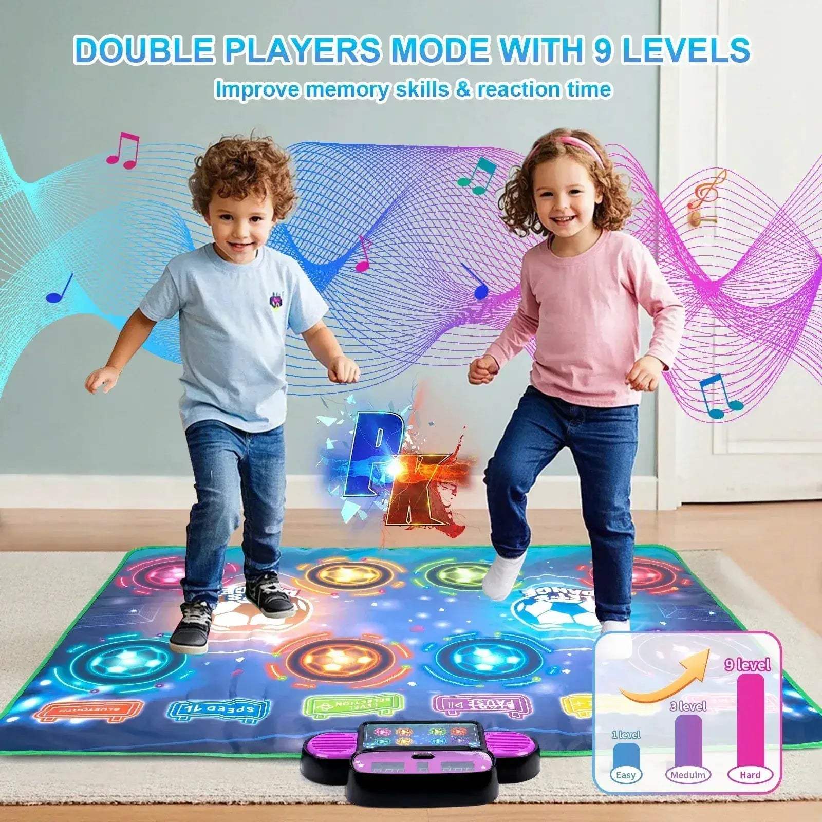 Kids Electronic Dance Mat Bluetooth Light Interactive Educational Toy - Image 6